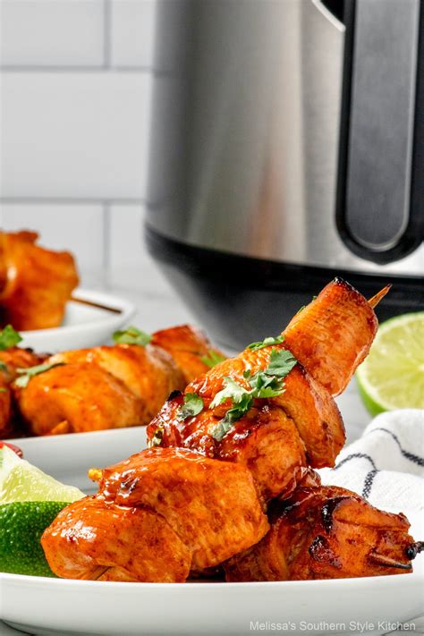 Air Fryer Barbecue Chicken Kabobs Melissassouthernstylekitchen