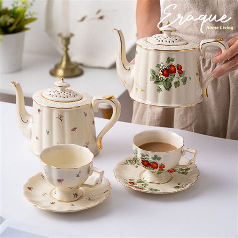 Jual Lourdes Tea Pot Set Teko Cangkir Gelas Minum Teh Kopi Keramik