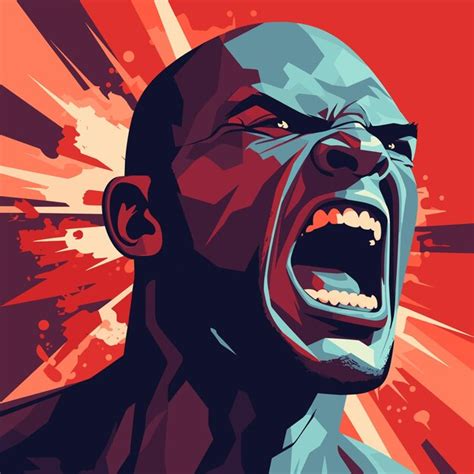 Premium Vector Anger Rage And Negative Emotions Concept Man Feeling