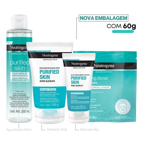 Kit Completo Limpeza De Pele Neutrogena Peles Mistas Oleosas E Acneicas