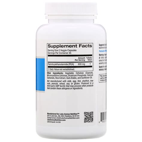 Lake Avenue Nutrition Pea Palmitoylethanolamid Mg