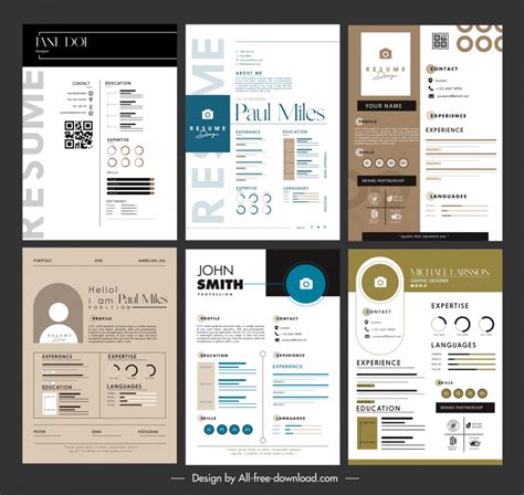 Graphic Designer Cv Template Elegant Flat Layout Vectors Images Graphic