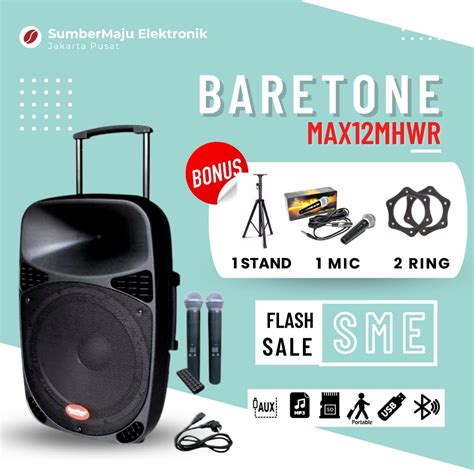 Jual PORTABLE WIRELESS BARETONE MAX 12 MHWR Gratis Stand Di Seller