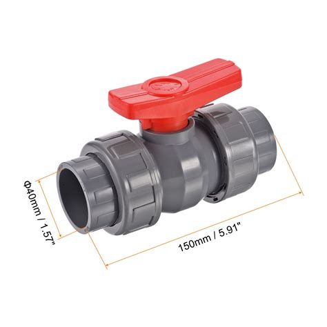 Pack Mm Id Double Union Ball Valve Pvc Socket Type Shut Off Valve