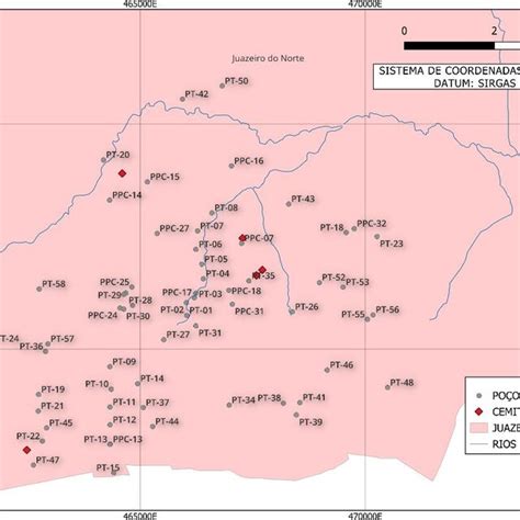 Mapa Da Localiza O Dos Cemit Rios No Munic Pio De Juazeiro Do Norte