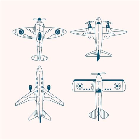 Free Vector Flat Design Airplane Outline Illustration