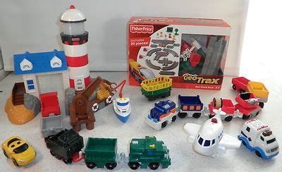 NEW Fisher Price GeoTrax Rail Track Pack EUC Lighthouse fire train ...