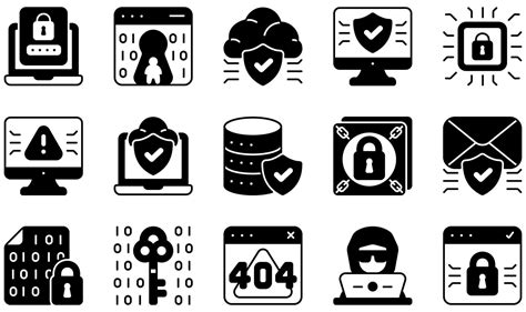 Set Of Vector Icons Related To Cyber Security Contains Such Icons As