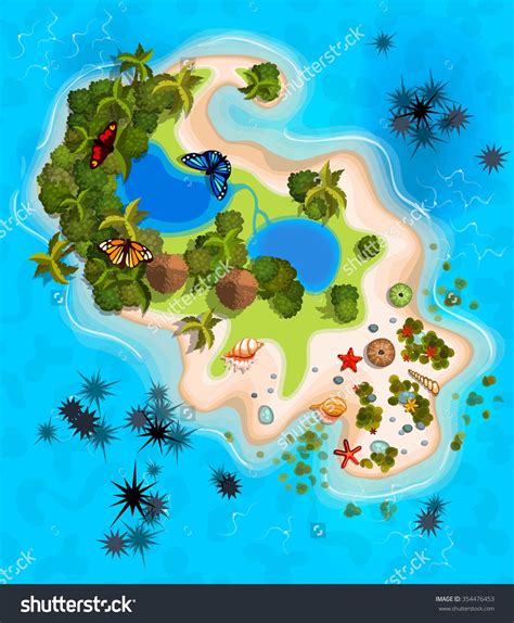 Island Map Cartoon