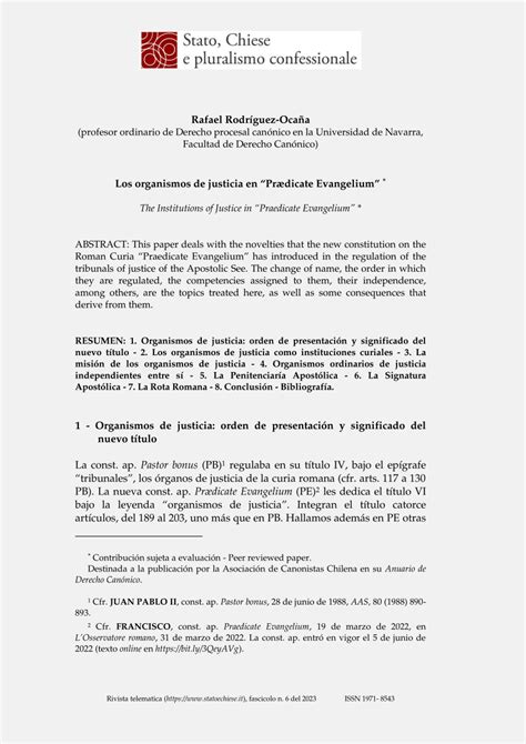 Pdf Los Organismos De Justicia En Pr Dicate Evangelium