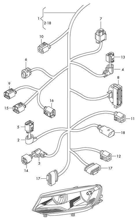 Volkswagen Touareg 2015 2017 Wiring Set Section For Engine