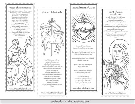 Printable Catholic Bookmarks Coloring Pages - TheCatholicKid.com