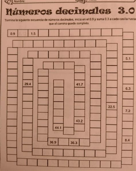 Termina La Siguiente Secuencia De N Meros Decimales Inicia En Y