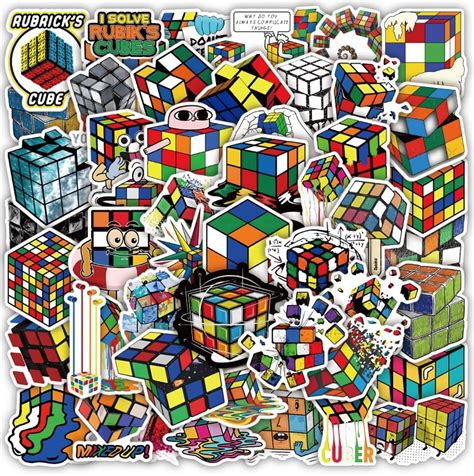 Rubiks Cube Stickers 50pcs Aesthetic Vinyl Waterproof