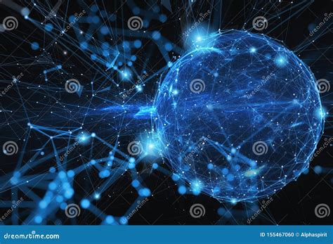 Abstract Internet World With Connection Network Effect Stock Photo