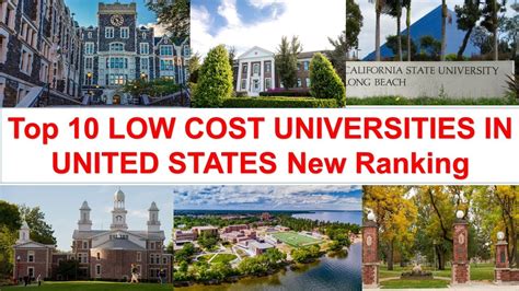 Top Low Cost Universities In United States New Ranking Youtube