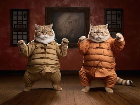 Premium Photo Two Kung Fu Cats