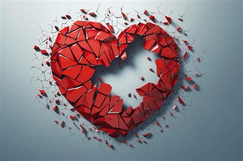 Premium AI Image An Image Representing A Broken Heart Shattered AI