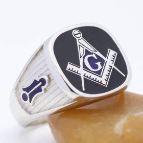 Vintage Blue Lodge Masonic Freemason Sterling Silver Jewelry Ring