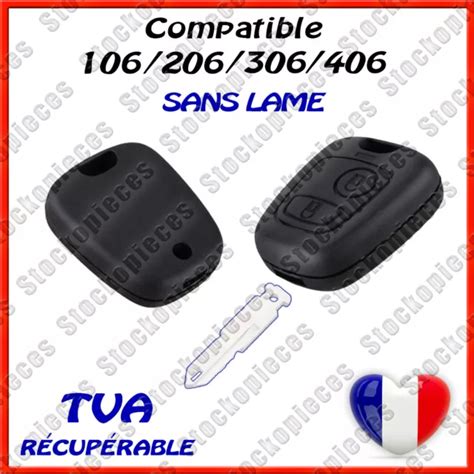 COQUE DE TÉLÉCOMMANDE Plip Bouton Clé Boitier Clef compatible Peugeot