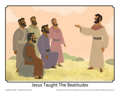 Jesus Taught The Beatitudes Teaching Picture On Sunday School Zone