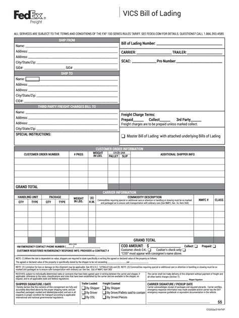 Fedex Bol Printable Forms