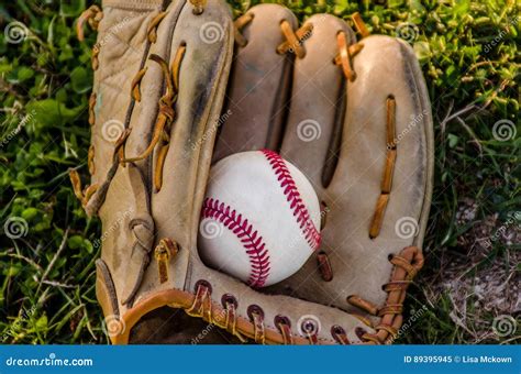 Baseball Game Mitt And Ball Stock Image Image Of Objects Hobby 89395945