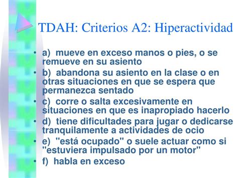 Ppt Trastorno Por Deficit De Atencion E Hiperactividad Tdah Powerpoint Presentation Id384504