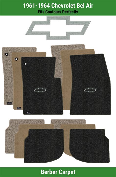 Lloyd Berber Front Rear Mats For 61 64 Bel Air W Silver Outline