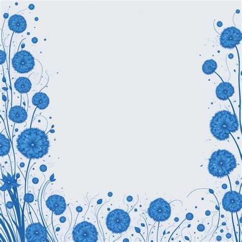 Premium Vector | A blue flower border with a white background.