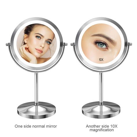 Gospire X Magnified Lighted Makeup Mirror Double Sided Round