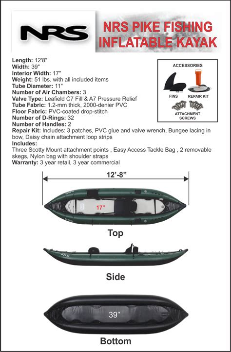 NRS Pike Fishing Kayak – Light Weight Angler With Plenty of Room ...