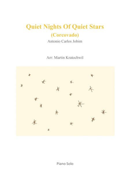 Quiet Nights Of Quiet Stars Corcovado Arr Martin Kratochwil By