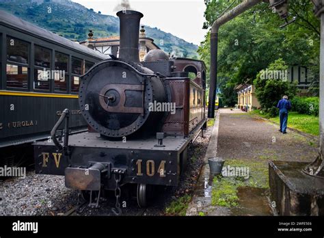 Azpeitia Old Steam Train Car In The Basque Railway Museum One Of The