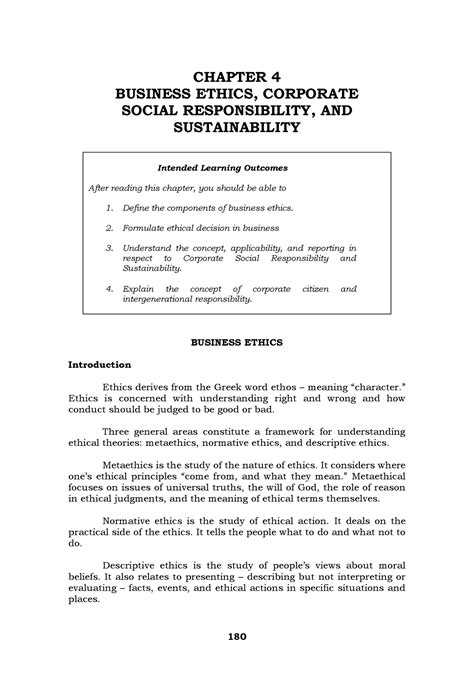 Business Ethics Csr And Sustainability Chapter Business Ethics