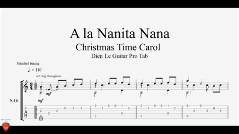 A La Nanita Nana Guitar Tutorial Tab Youtube