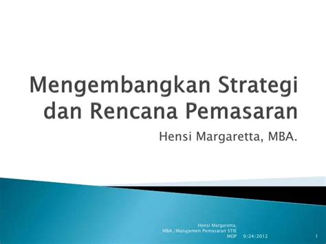 Ppt Mengembangkan Strategi Dan Rencana Pemasaran Powerpoint