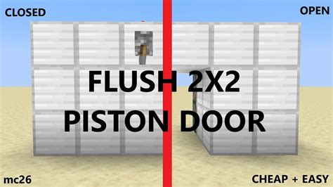 Super Easy 2x2 Flush Piston Door Tutorial 120 Mc Java Youtube