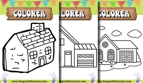 Dibujos de casas para niños Para colorear e imprimir