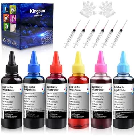 Aomya Bottle Black Universal Dye Ink Refill Kit Ml For Hp Canon