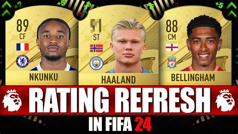 🎉 Premier League Ratings In Fifa 24 😱💥 Ft Haaland Bellingham Youtube