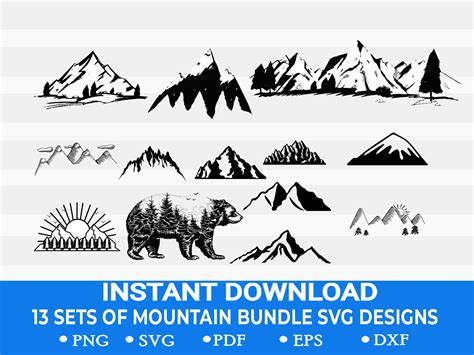 Berg Svg Bundle Berg Svg Natur Svg Im Freien Svg Berge Etsy De