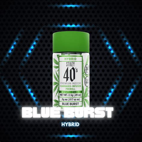 Stiiizy 40 S Blue Burst 5 Pack Pre Roll 562 Go Green