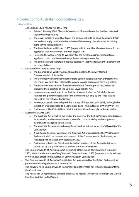 Constitutional Law Summary Notes Laws4015 Constitutional Law Wsu