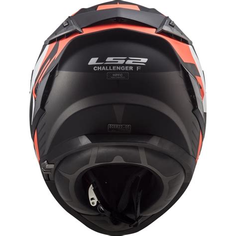 Capacete LS2 FF327 Challenger Squadron Preto Fosco Laranja Fluor Grid