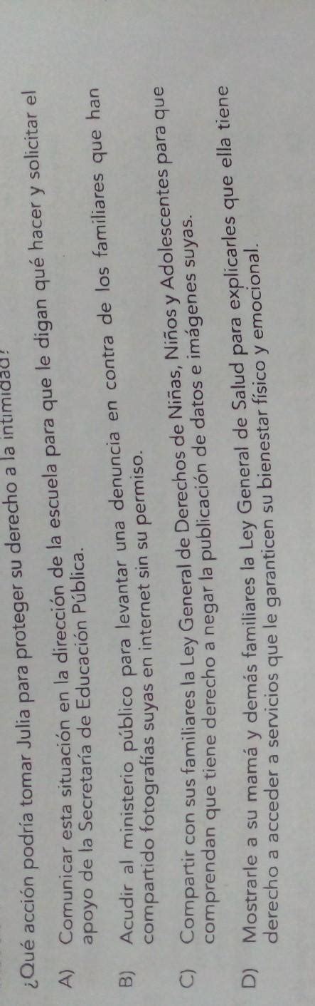 Julia Es Una Ni A Que Asiste A La Primaria Y Cursa El Sexto Grado