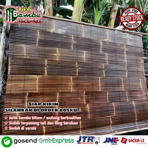 Jual Krey Bambu Hitam Tirai Bambu Hitam Kulit Sudah Di Vernis Pakai