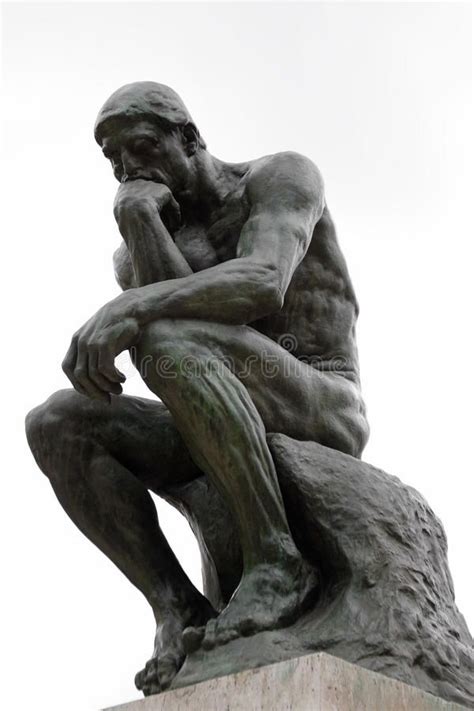 The Thinker by Rodin. In Paris museum isolated on white background , # ...