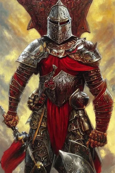 Gorgeous Knight In An Ornamental Ruby Armor Fantasy Stable Diffusion