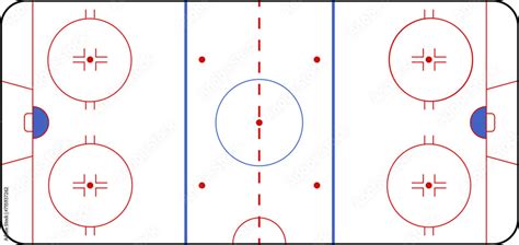 Hockey rink. Hockey field. International Ice Hockey Rinks standard Dimensions and Sizes. Vector ...